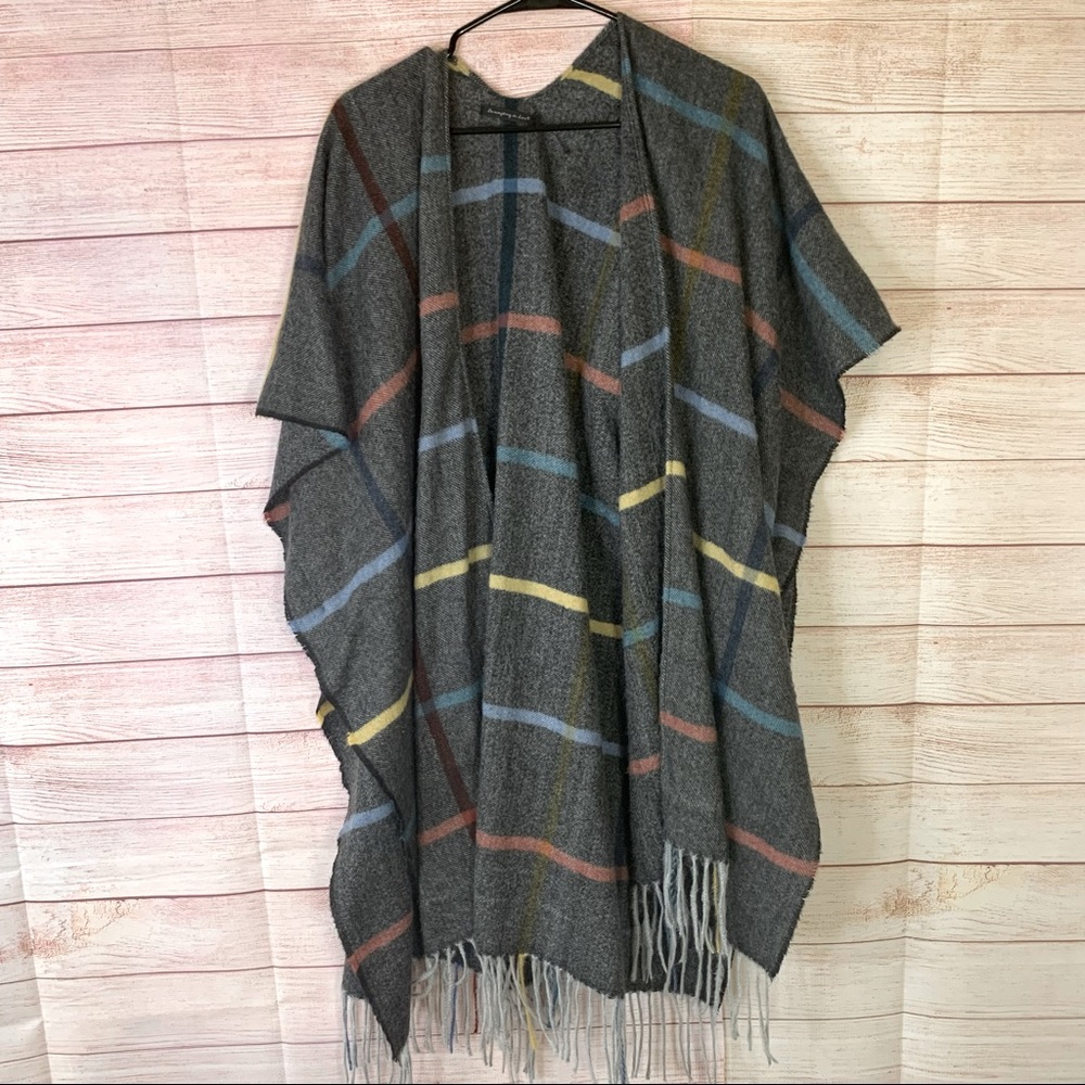 Do‎ Everything In Love Multi Stripe Poncho Wrap Duster
